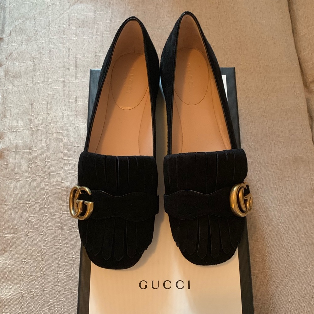 Gucci marmont suede flats